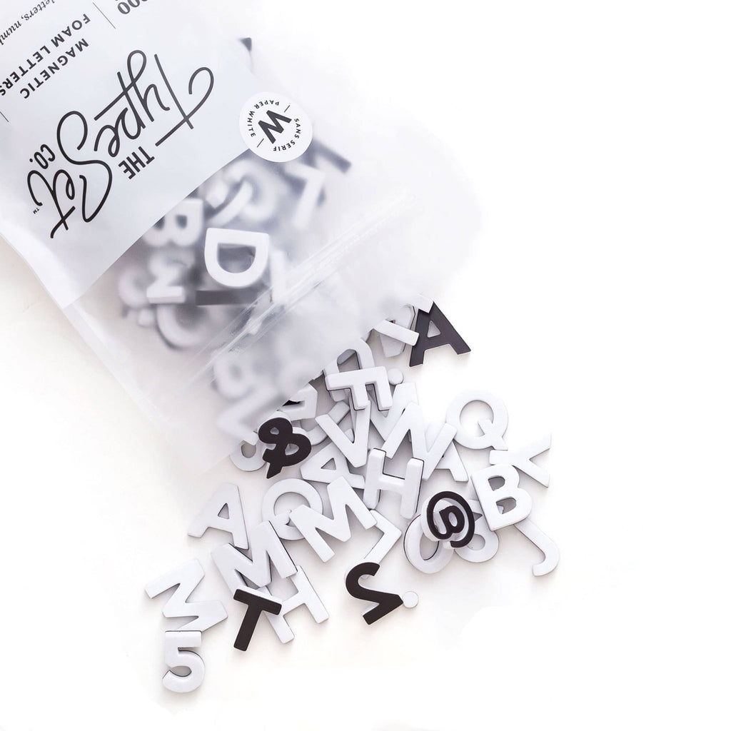 200pc White Magnetic Letters Set for Kids Foam EVA Alphabet