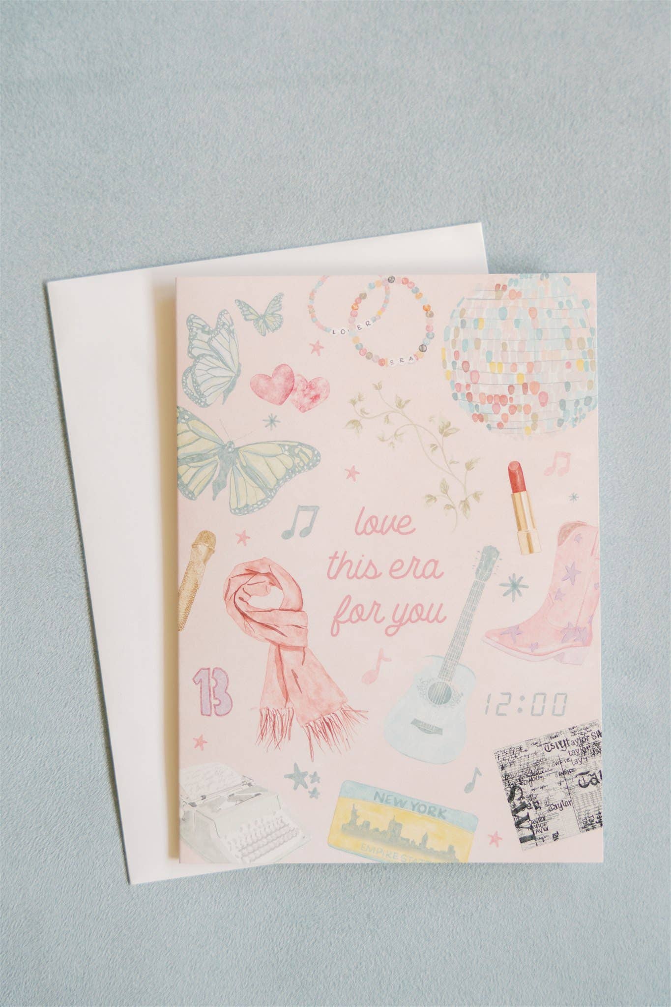 Love This Era for You Watercolor Icons Greeting Card with Envelope