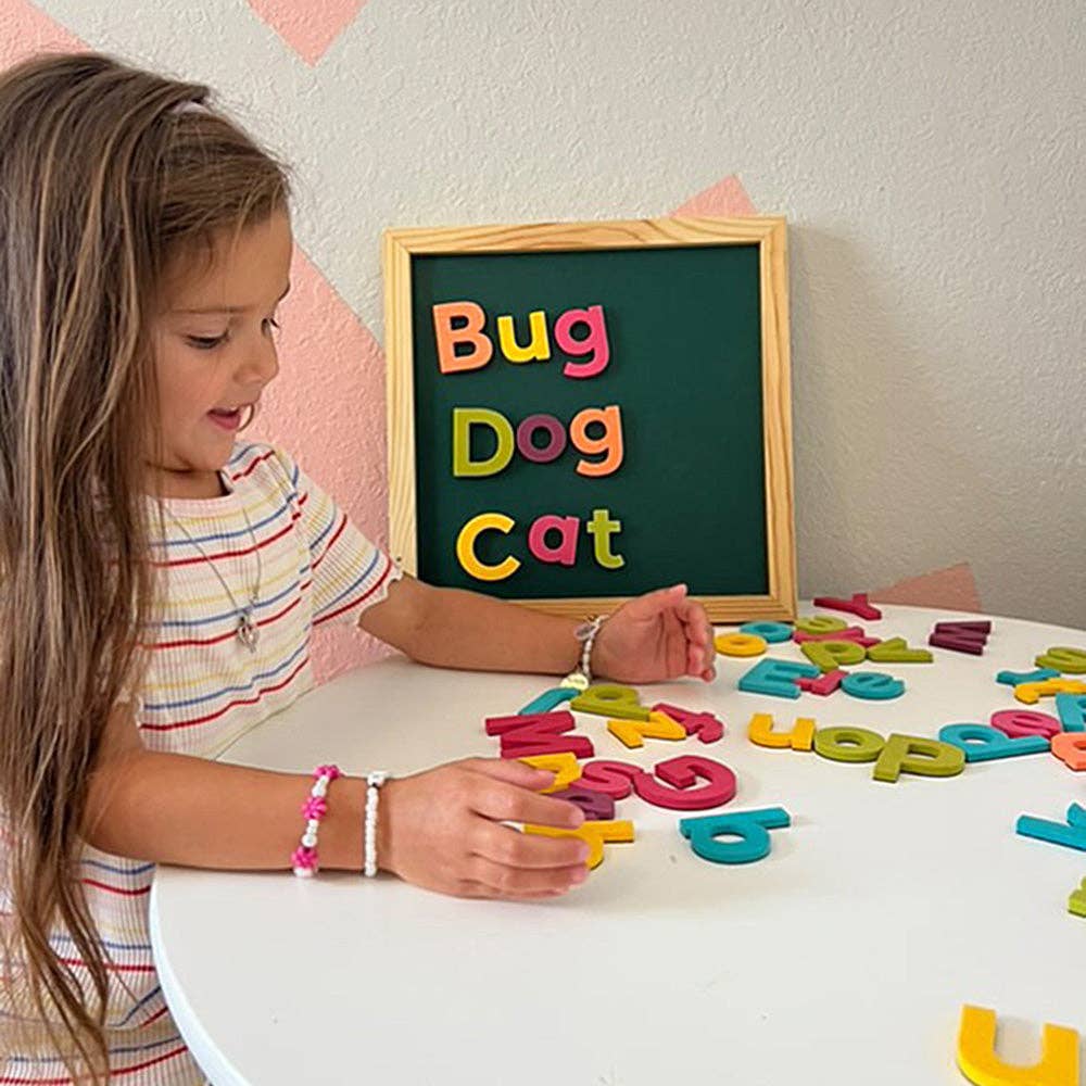 75-Piece Lowercase Foam Magnetic Letters Set Rainbow Colorful for Kids