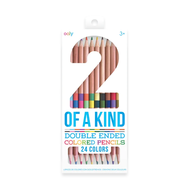 Double-Ended Colored Pencils Set of 12 with 24 Vibrant Colors