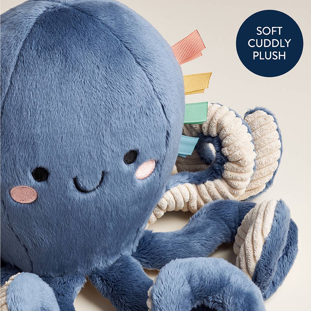 Soft Sensory Plush Toy with Multiple Textures and Ribbons
