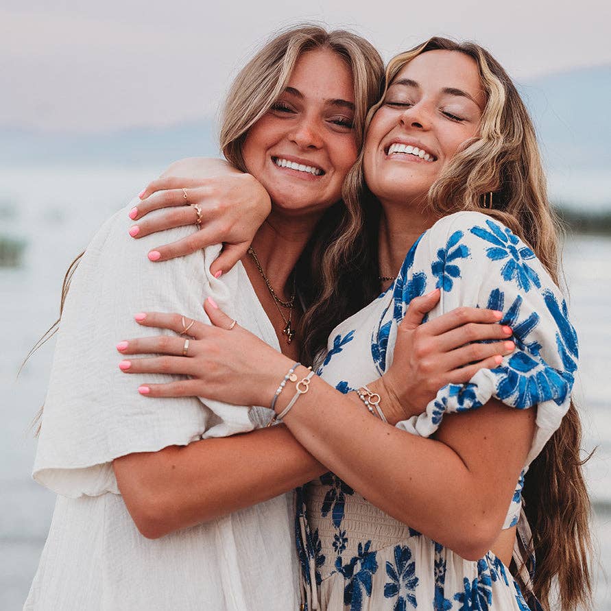 Sisters Gold and Pearl Shareable Hair Tie Bracelet Set