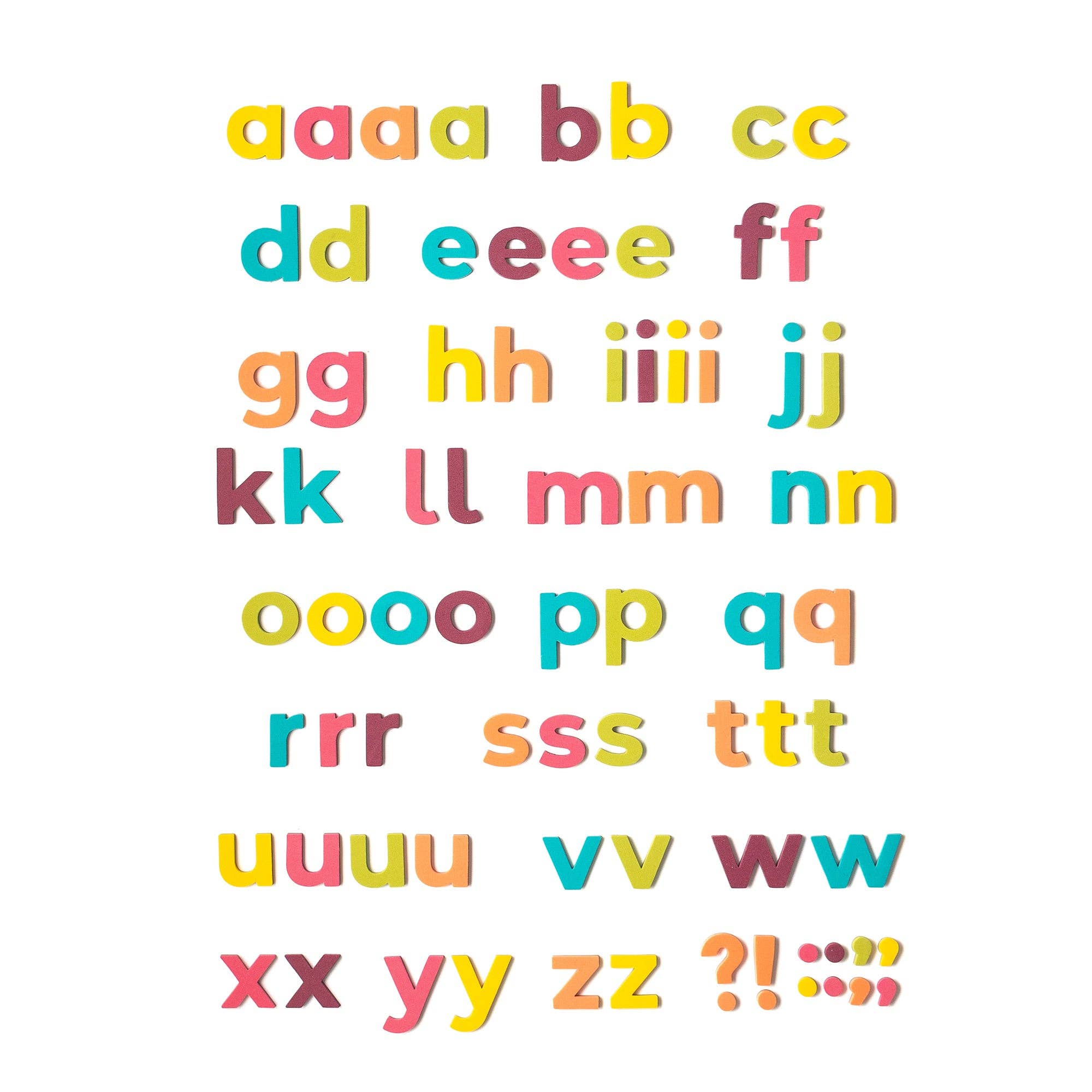 75-Piece Lowercase Foam Magnetic Letters Set Rainbow Colorful for Kids