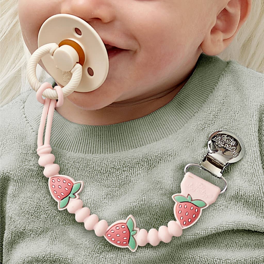 Silicone Pacifier Clip Holder with Cute Character Design for Baby