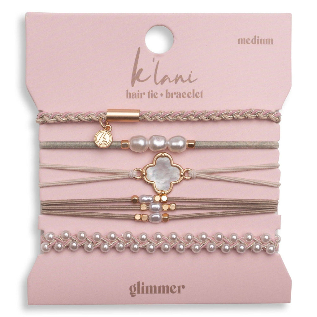 Soft Pinks with Pearl and Gold Accent Hair Tie Bracelets