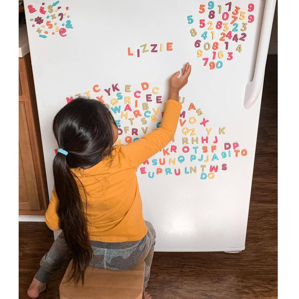 200pc Rainbow Pop Magnetic Letters Set for Kids Alphabet Learning