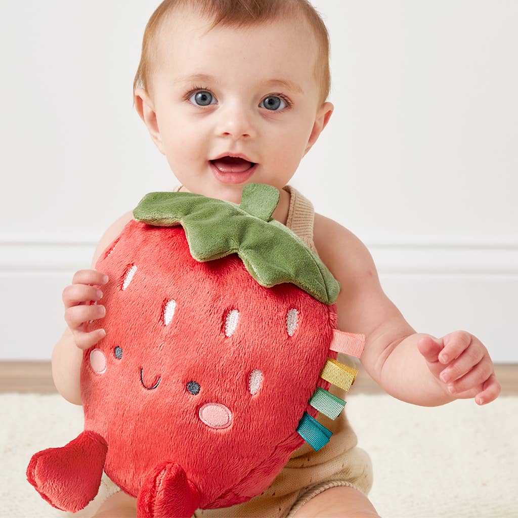 Soft Sensory Plush Toy with Multiple Textures and Ribbons