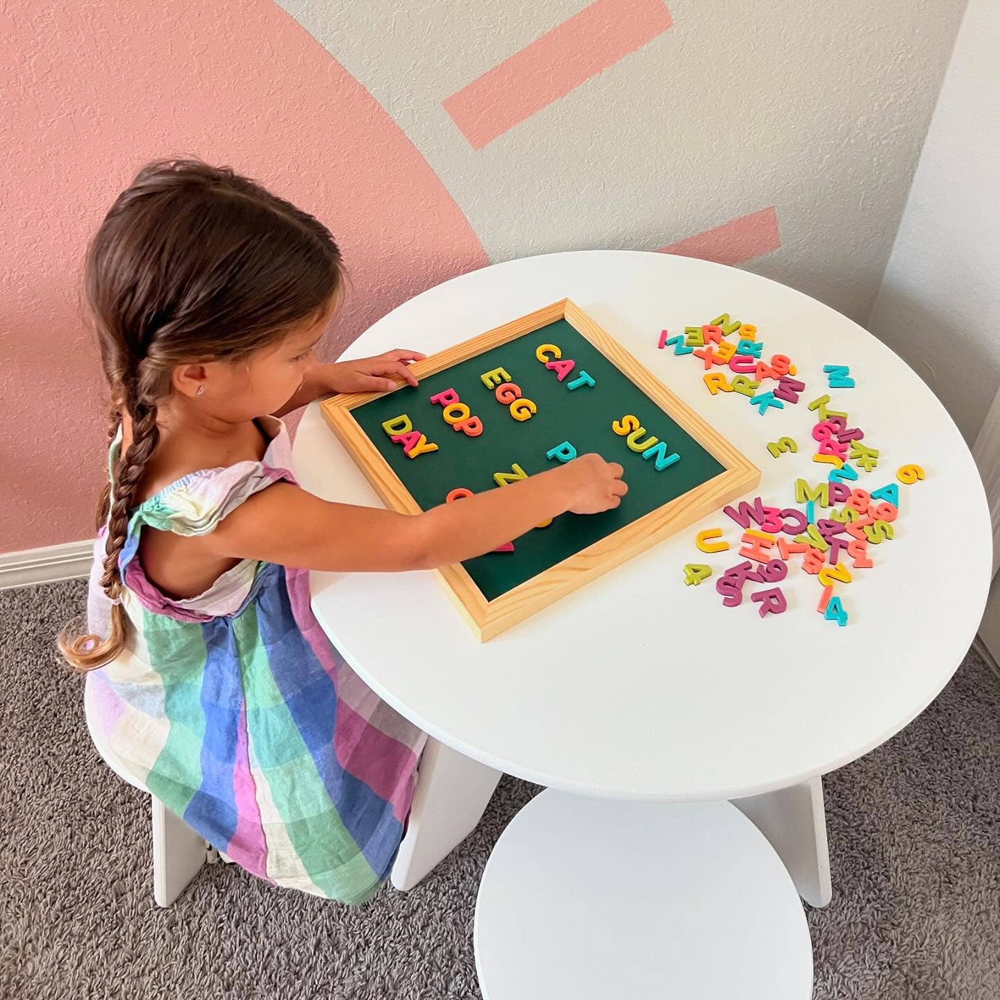 200pc Rainbow Pop Magnetic Letters Set for Kids Alphabet Learning