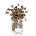 200pc Faux Wood Dark Walnut Magnetic Letters Set