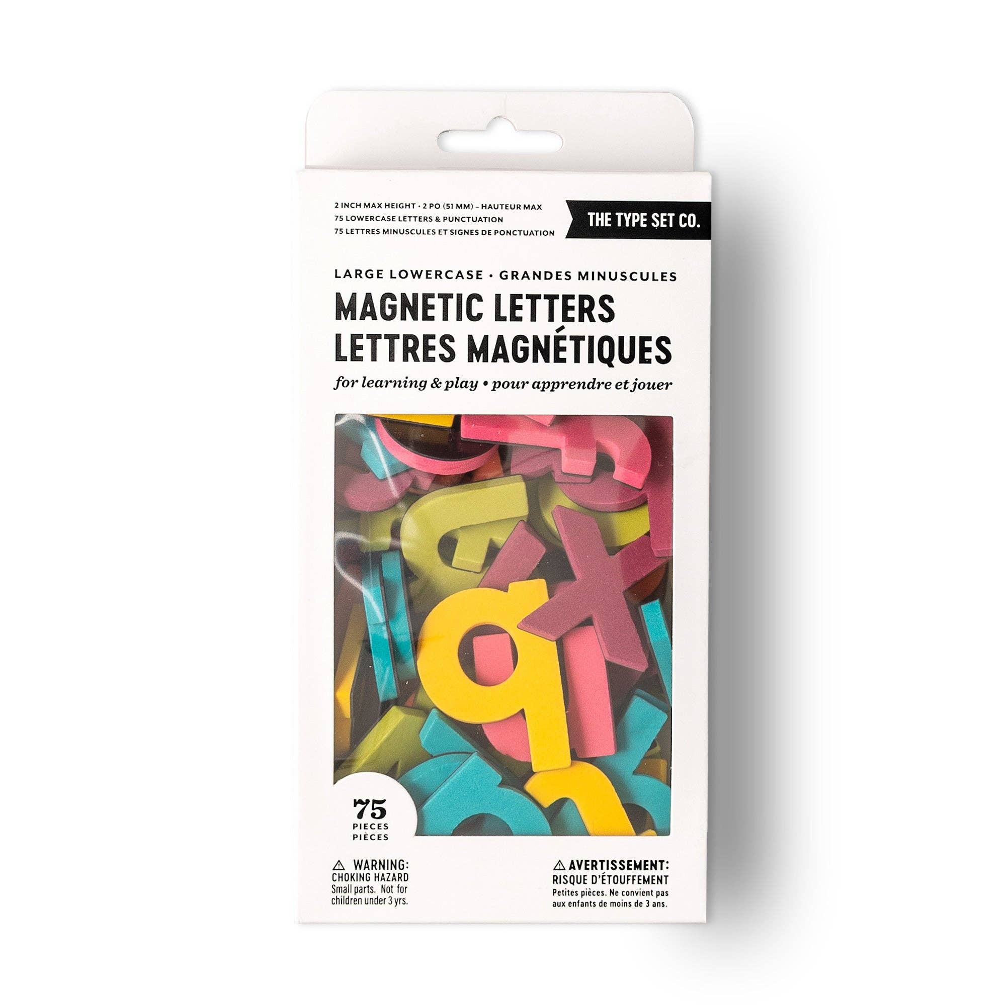 75-Piece Lowercase Foam Magnetic Letters Set Rainbow Colorful for Kids