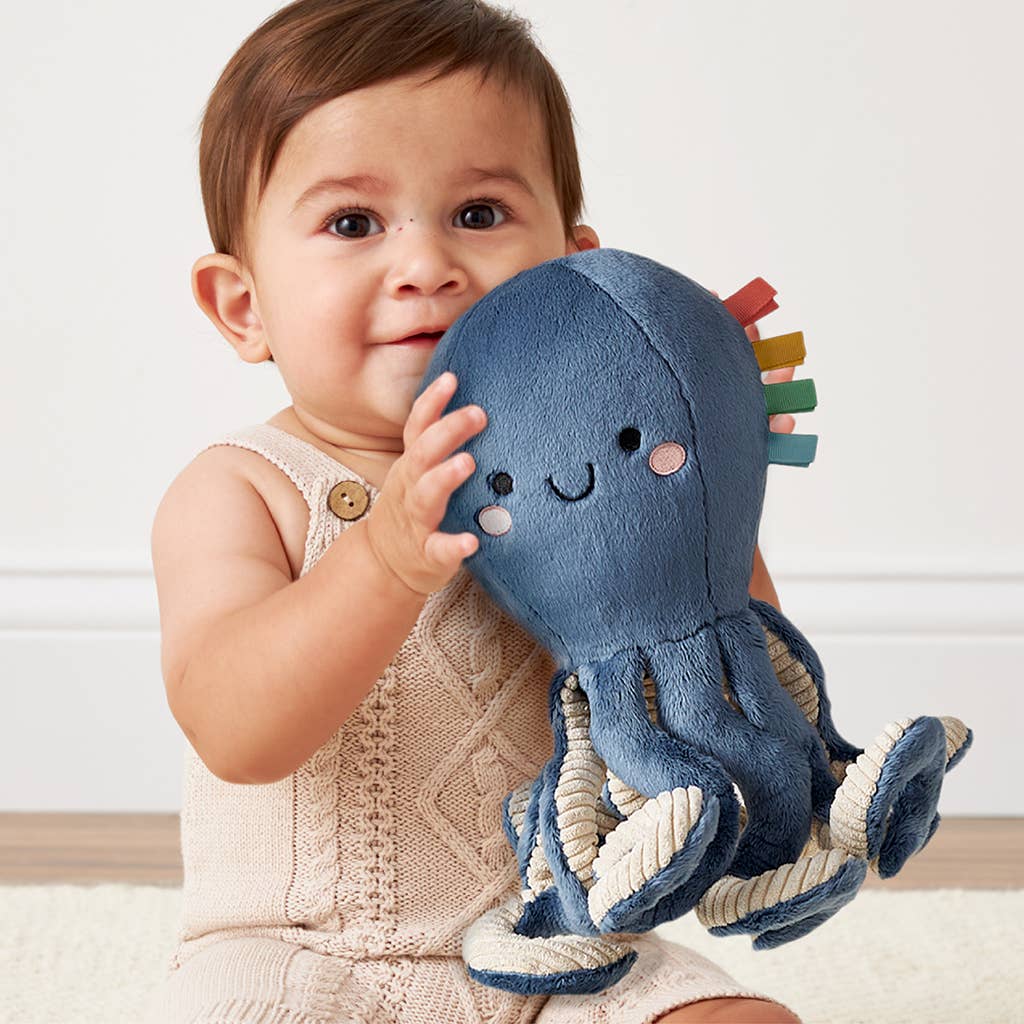 Soft Sensory Plush Toy with Multiple Textures and Ribbons