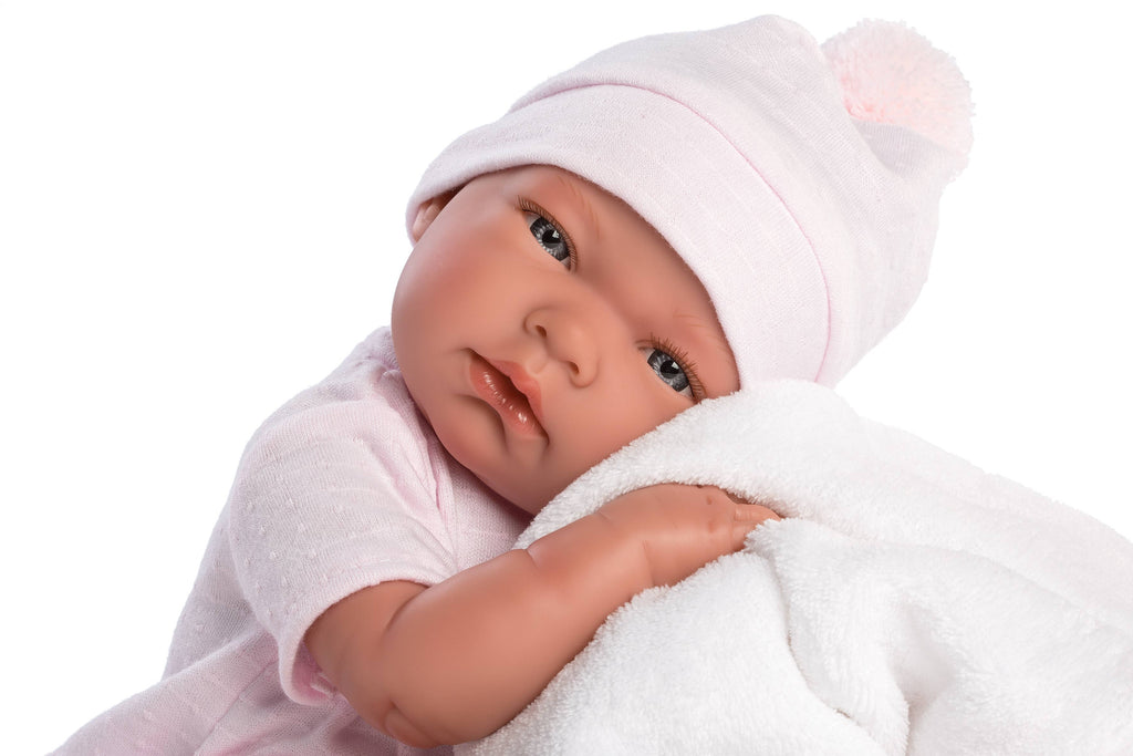 15.7" Anatomically Correct Newborn Baby Doll with Reversible Blanket and Accessories