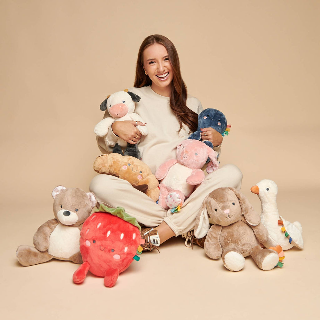 Soft Sensory Plush Toy with Multiple Textures and Ribbons