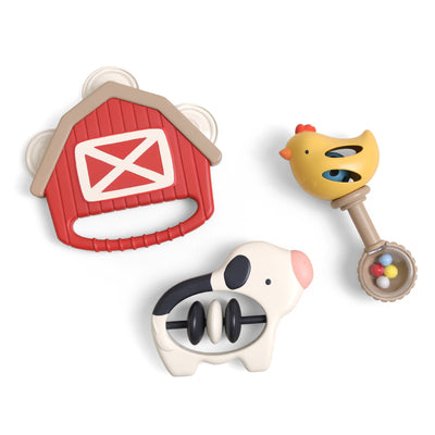 Baby Farm Animal Rhythm & Rattle Music Gift Set, 3 Instruments