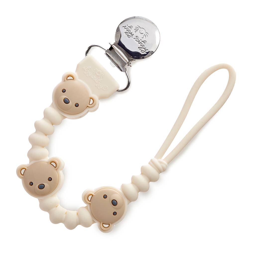 Silicone Pacifier Clip Holder with Cute Character Design for Baby