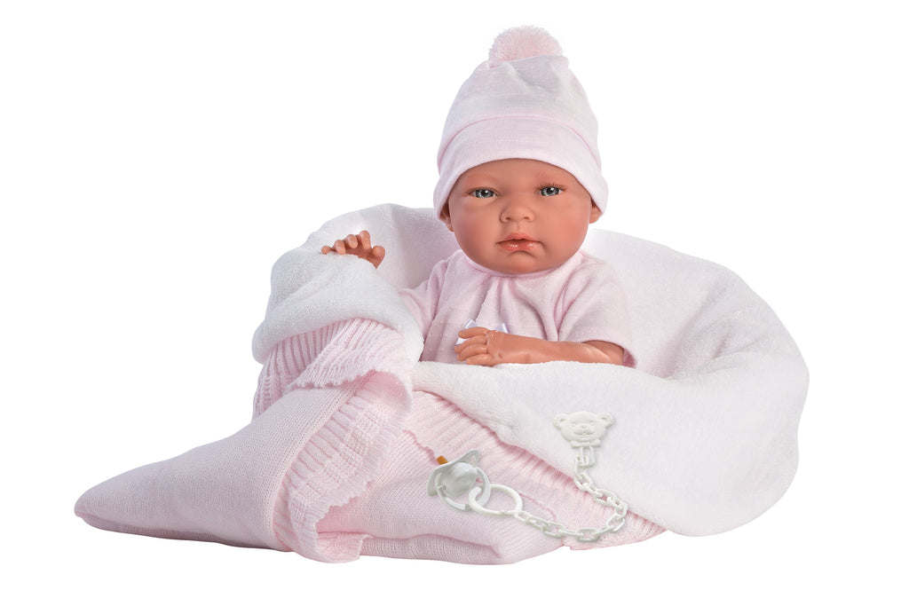 15.7" Anatomically Correct Newborn Baby Doll with Reversible Blanket and Accessories