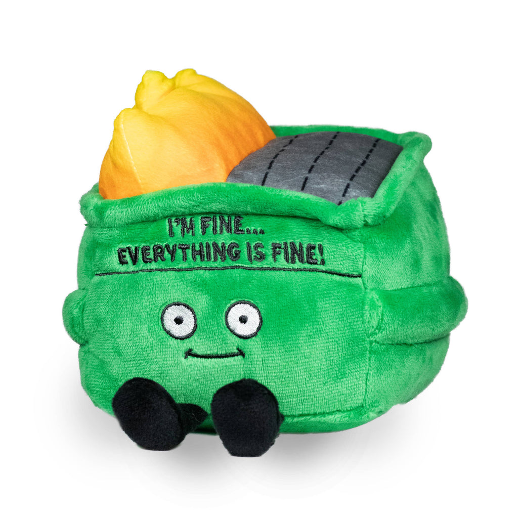 I'm Fine Everything is Fine Plush Dumpster Fire Desk Toy