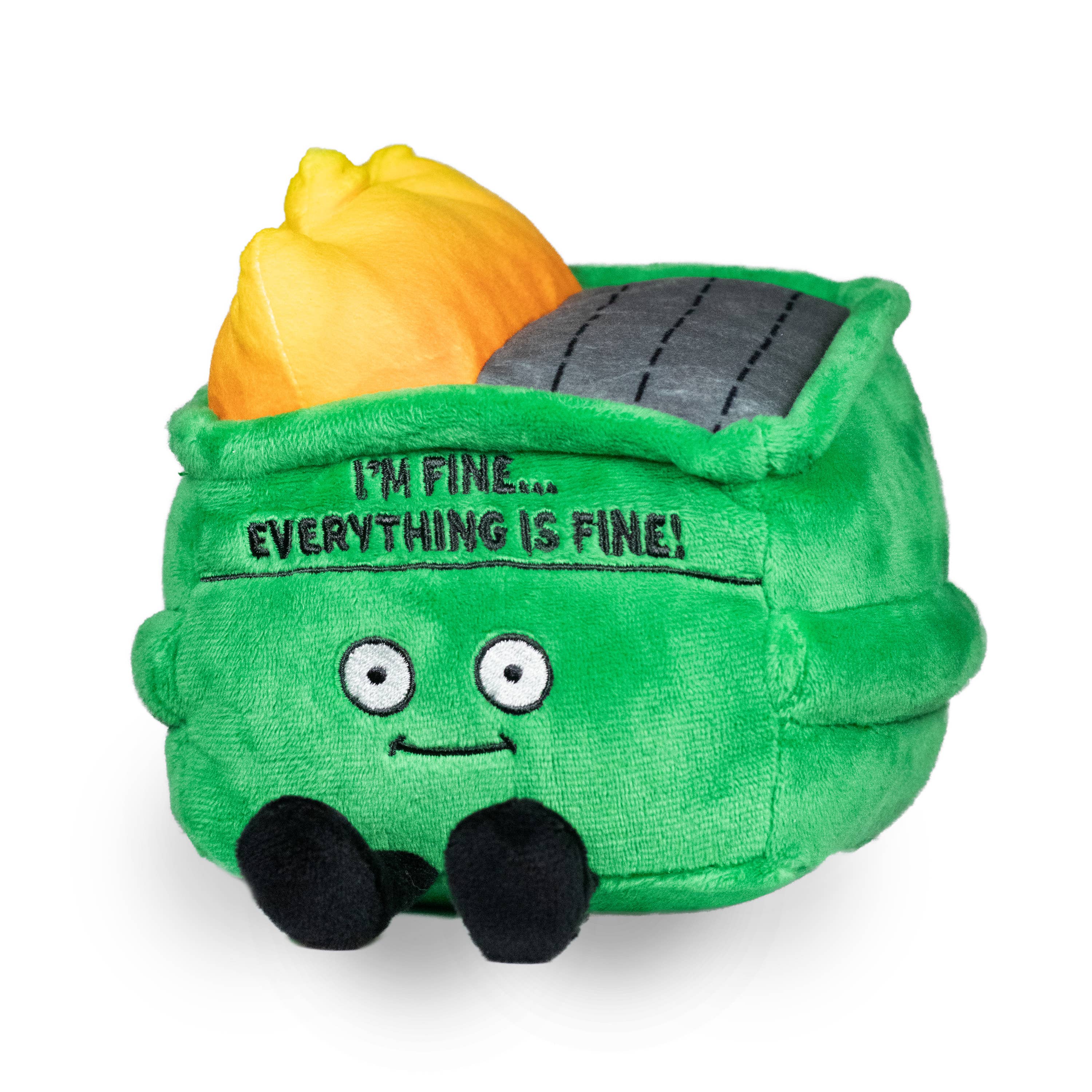 I'm Fine Everything is Fine Plush Dumpster Fire Desk Toy