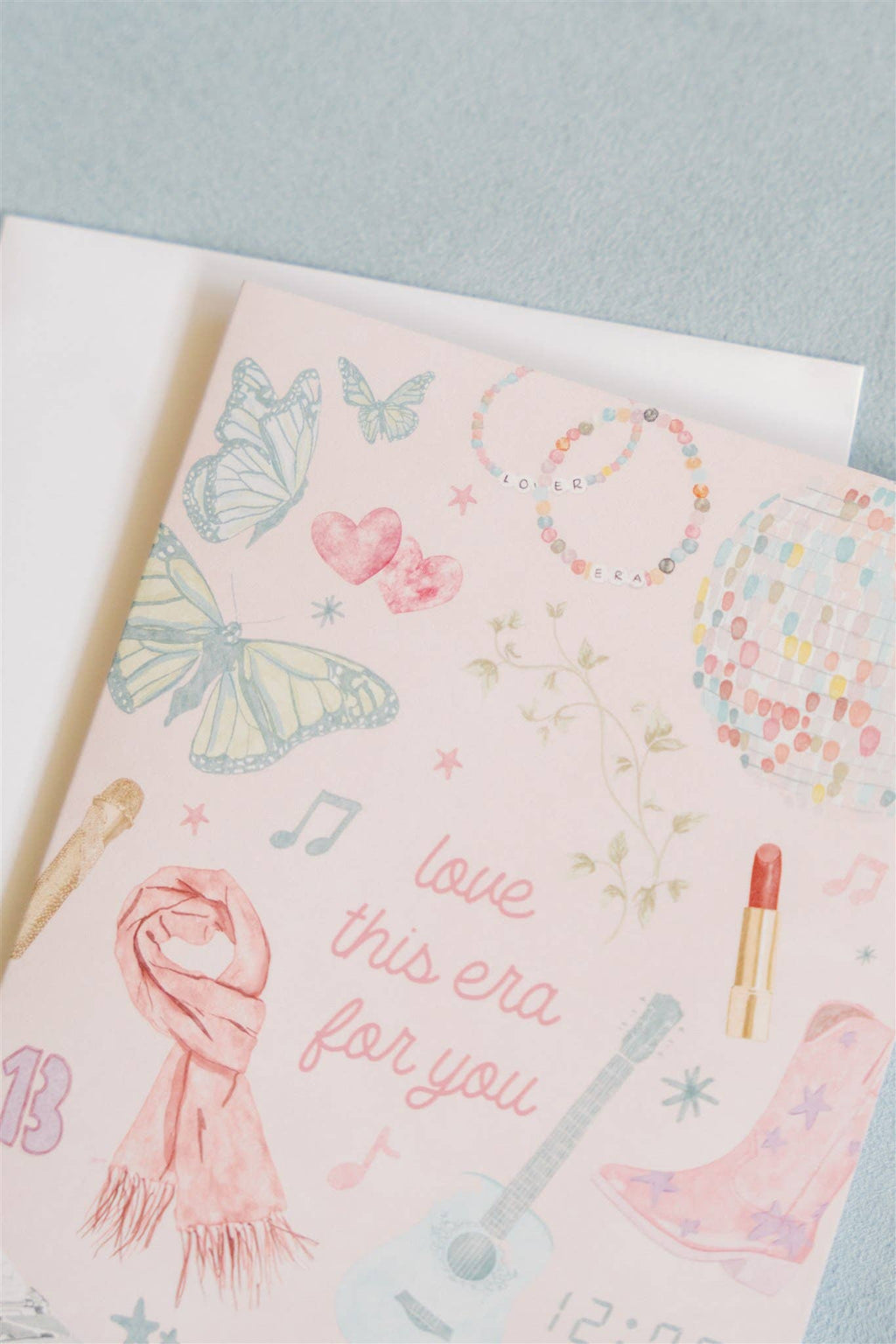 Love This Era for You Watercolor Icons Greeting Card with Envelope