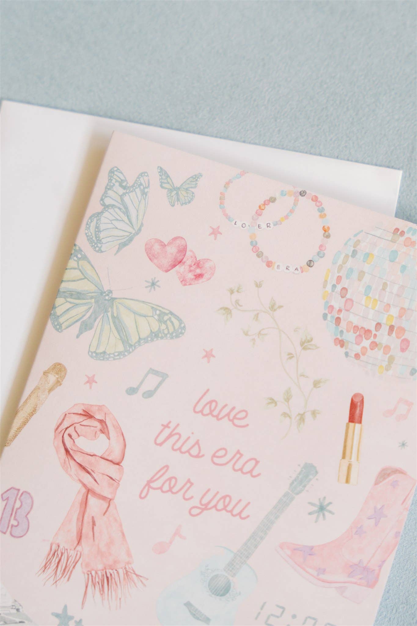 Love This Era for You Watercolor Icons Greeting Card with Envelope