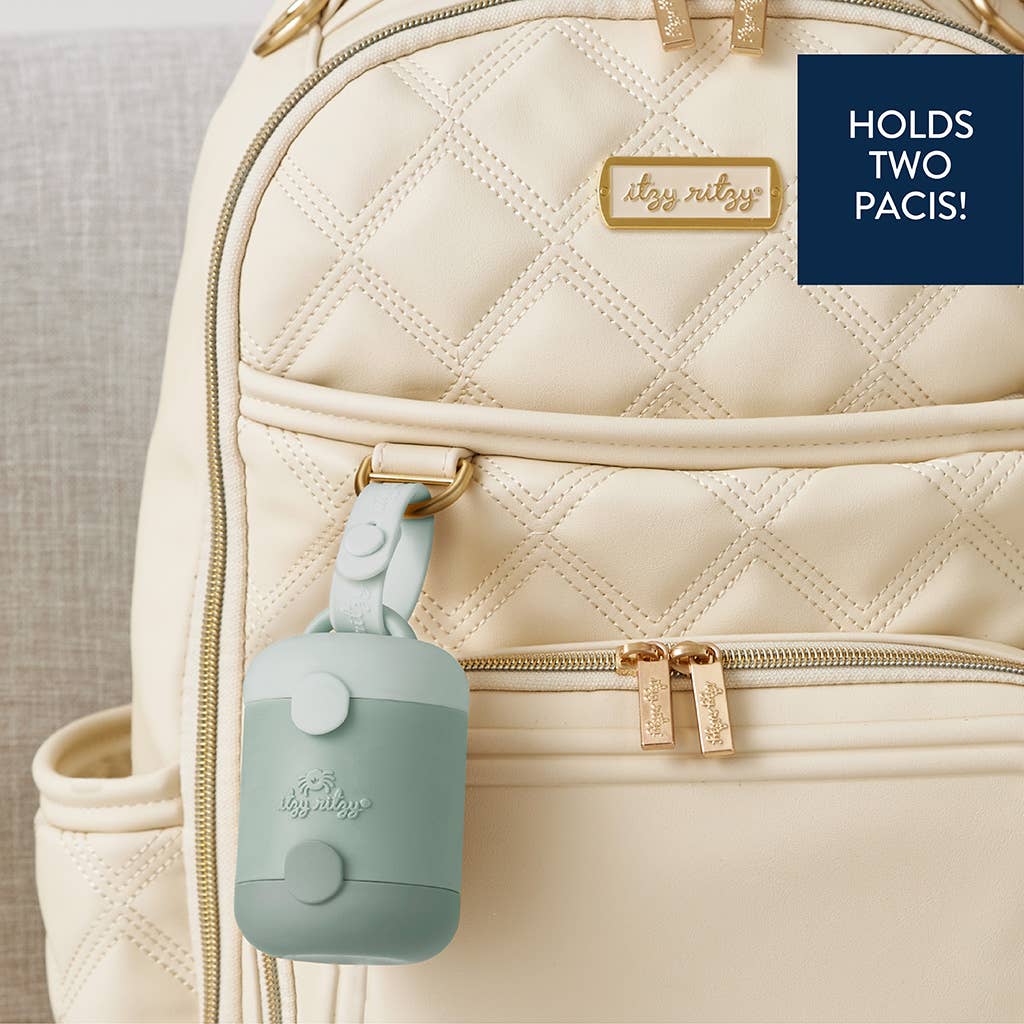 Dual Compartment Pacifier Case with Silicone Strap for Diaper Bags Strollers