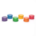 18 Wooden Coins in 6 Rainbow Colors Open-Ended Loose Parts Toy