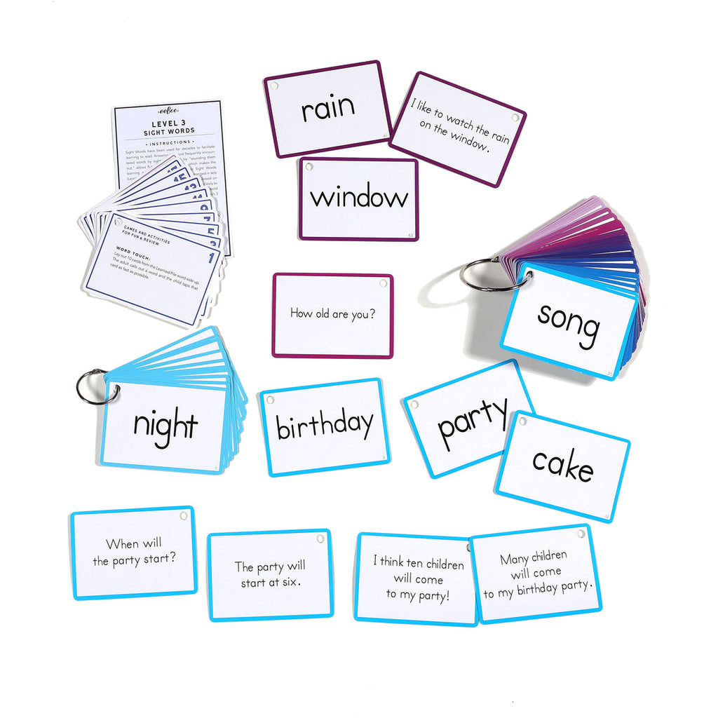 100 Sight Words Level 3 Literacy Flash Cards