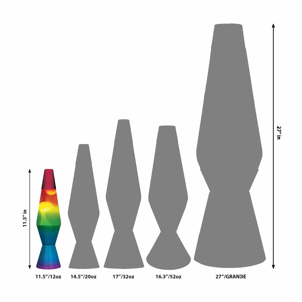 11.5 Inch Lava Lamp Rainbow White Tricolor