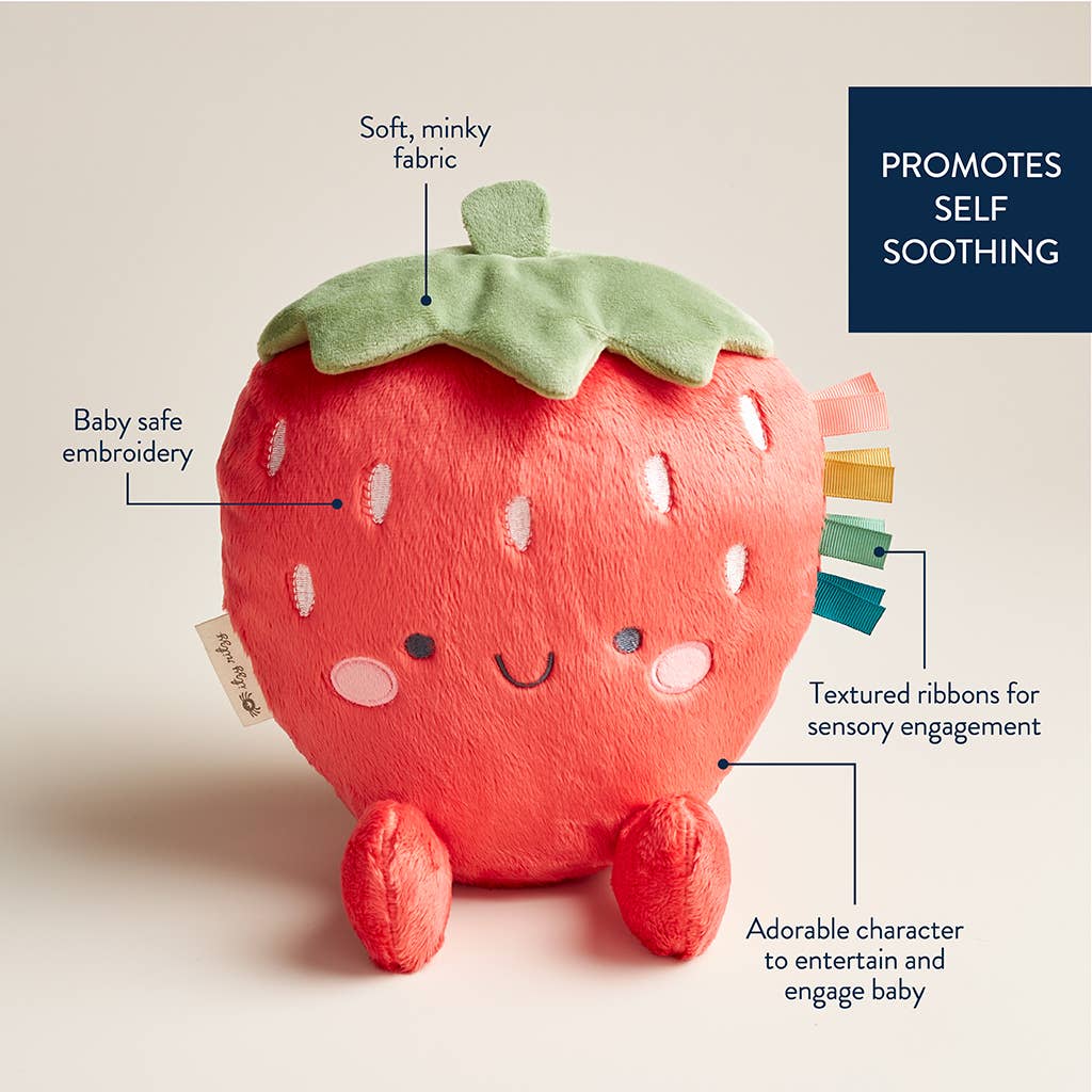 Soft Sensory Plush Toy with Multiple Textures and Ribbons