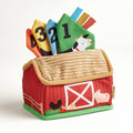 Farm Sensory Scarves Baby Toy Set with Barn Tissue Box