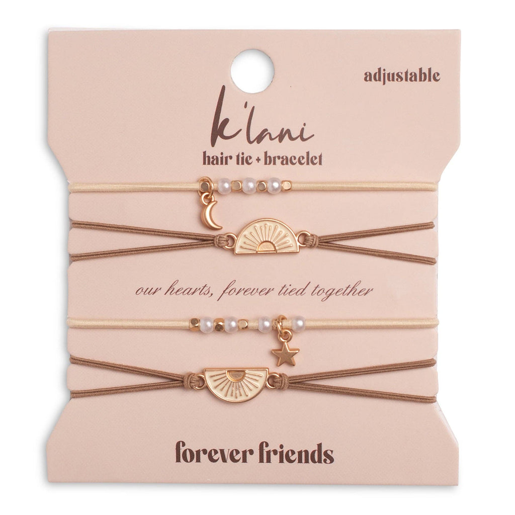 Neutral Sun Friendship Hair Tie Bracelet Set for Best Friends