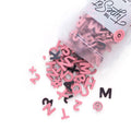 200pc Rose Pink Magnetic Letters and Numbers Set for Kids