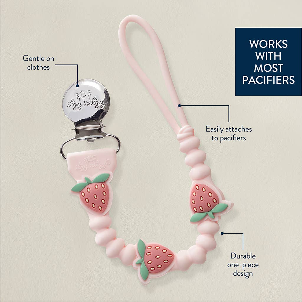 Silicone Pacifier Clip Holder with Cute Character Design for Baby
