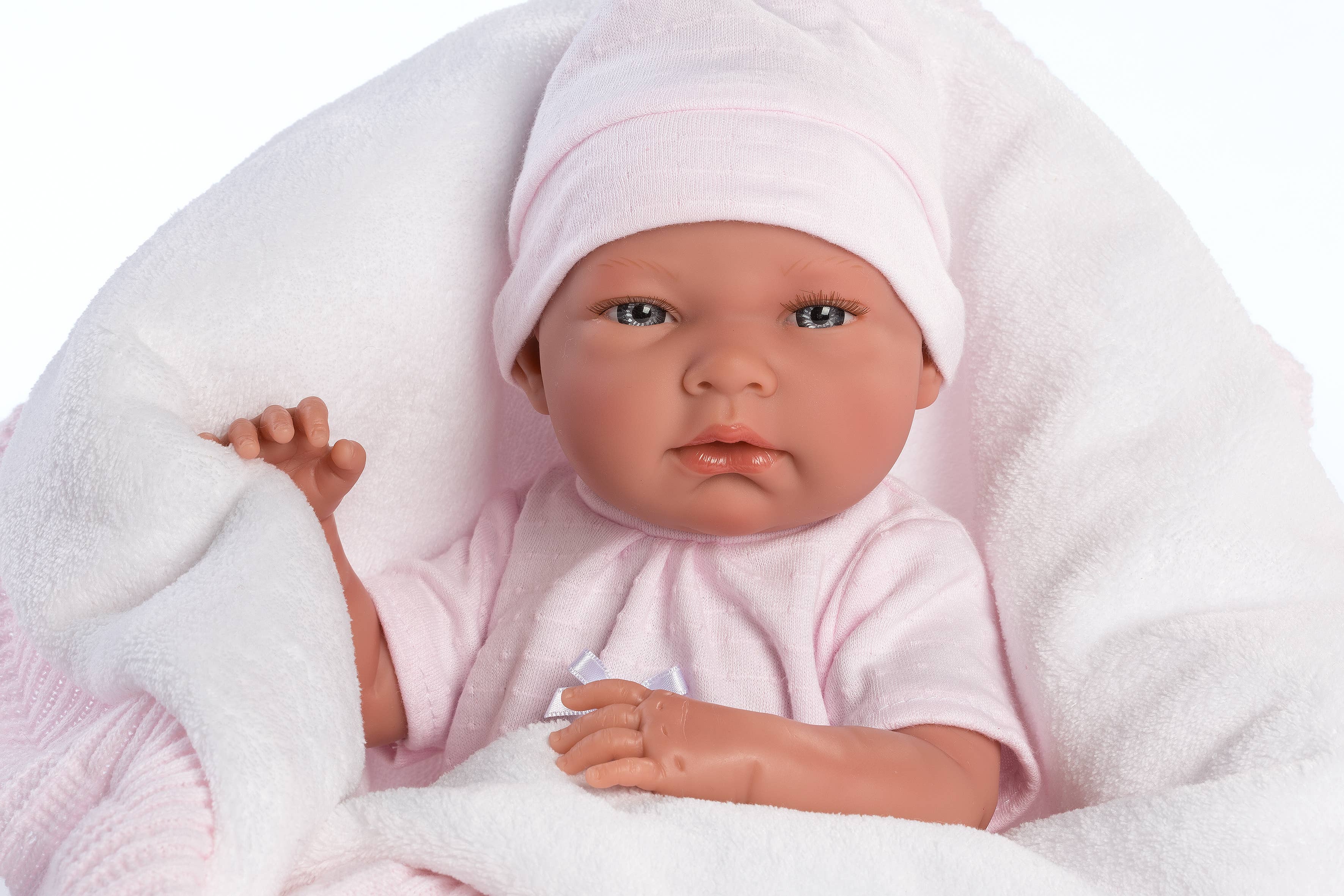 15.7" Anatomically Correct Newborn Baby Doll with Reversible Blanket and Accessories