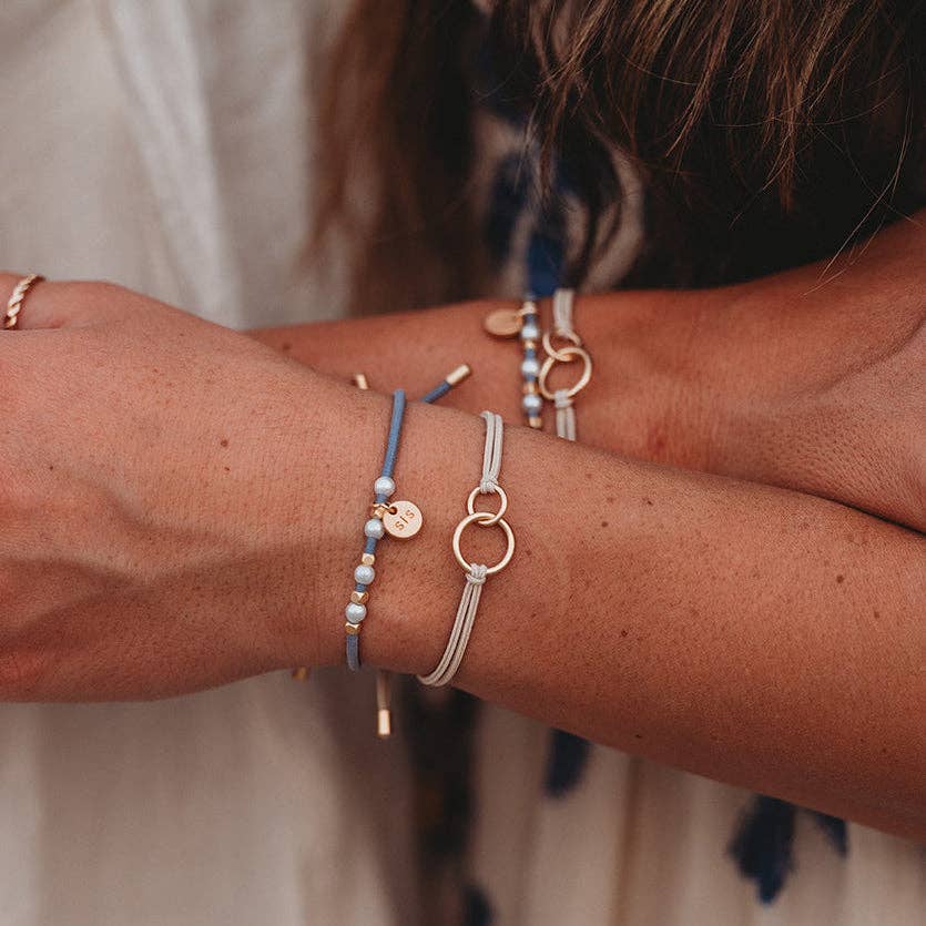 Sisters Gold and Pearl Shareable Hair Tie Bracelet Set