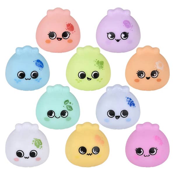Cute Rubber Dumpling Squeeze Fidget Toy Assorted Colors Fun Novelty