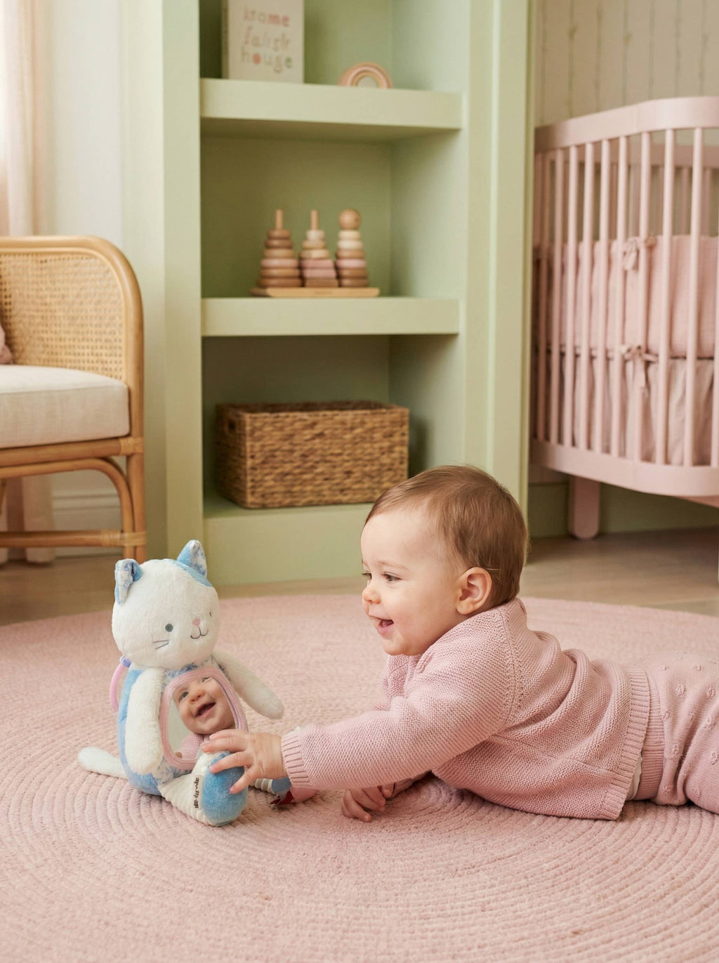 Sensory Tummy Time Mirror - Kitty