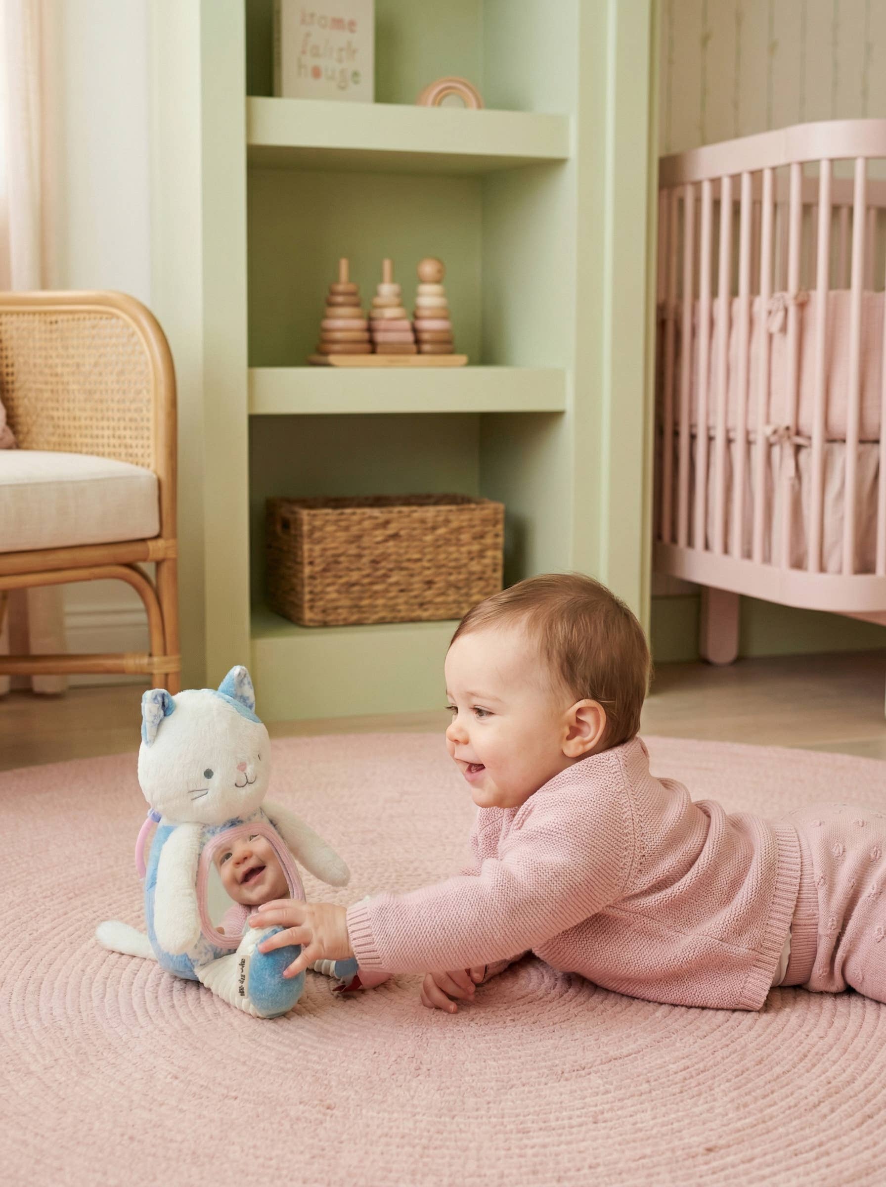 Sensory Tummy Time Mirror - Kitty