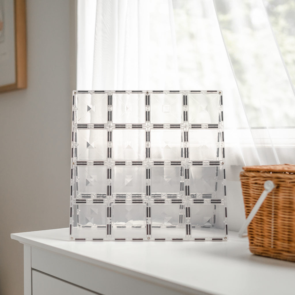 2 Piece Clear Magnetic Base Plate Pack for Building Tiles