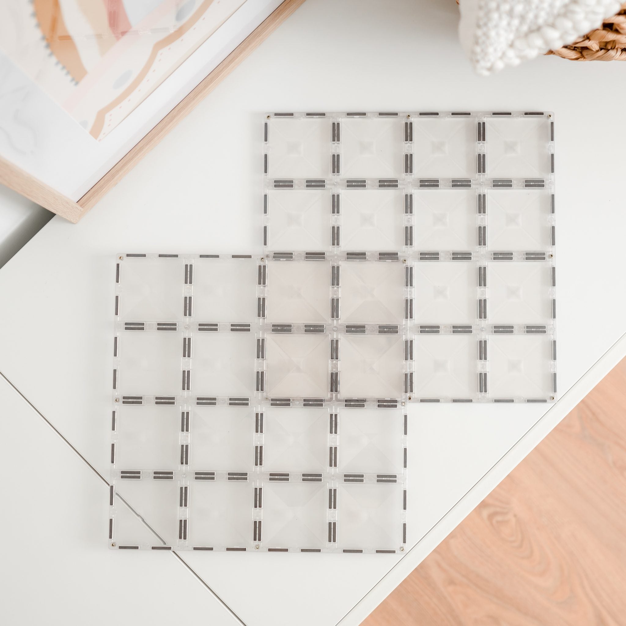 2 Piece Clear Magnetic Base Plate Pack for Building Tiles