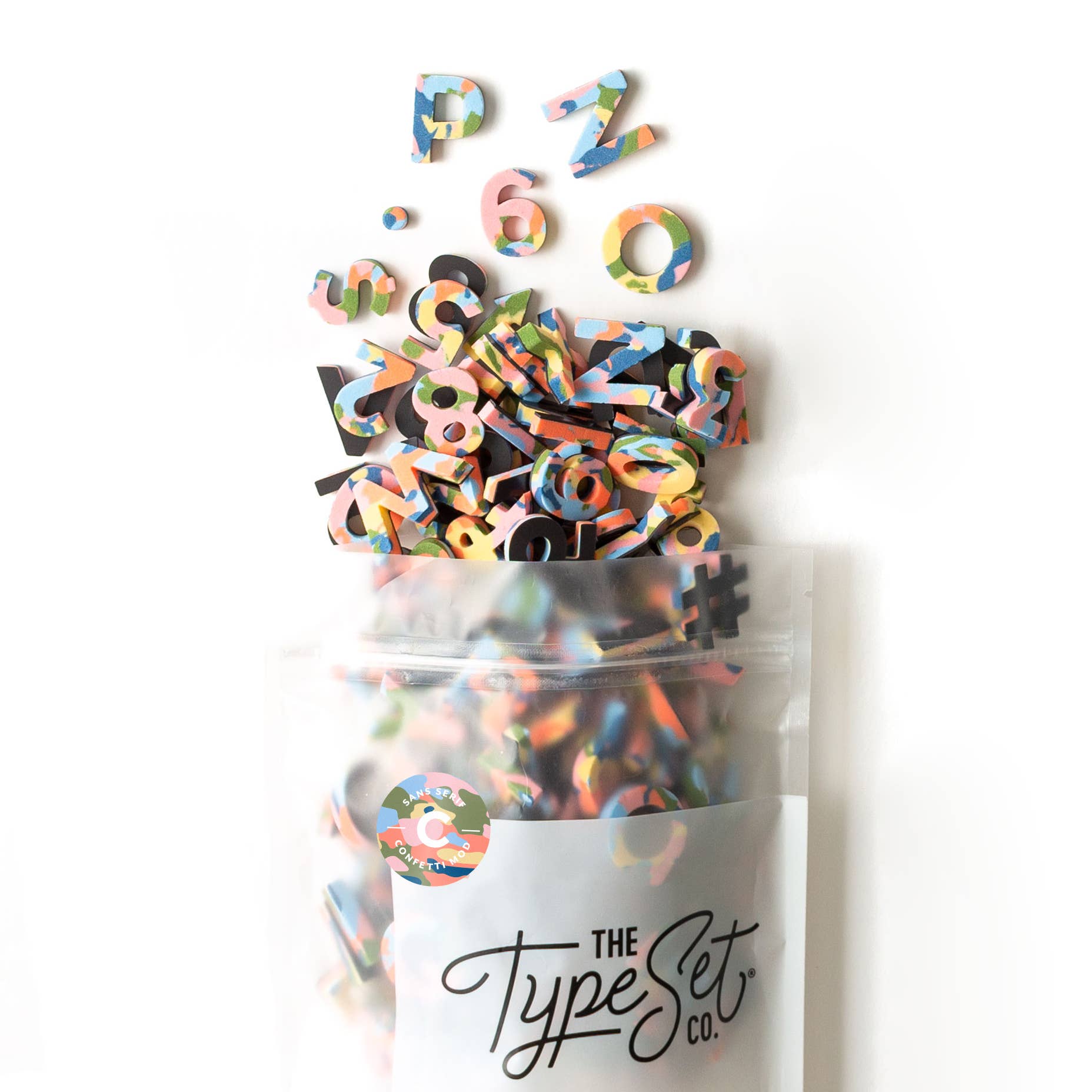 200-Piece Confetti Multicolor Magnetic Letters Numbers and Symbols Set