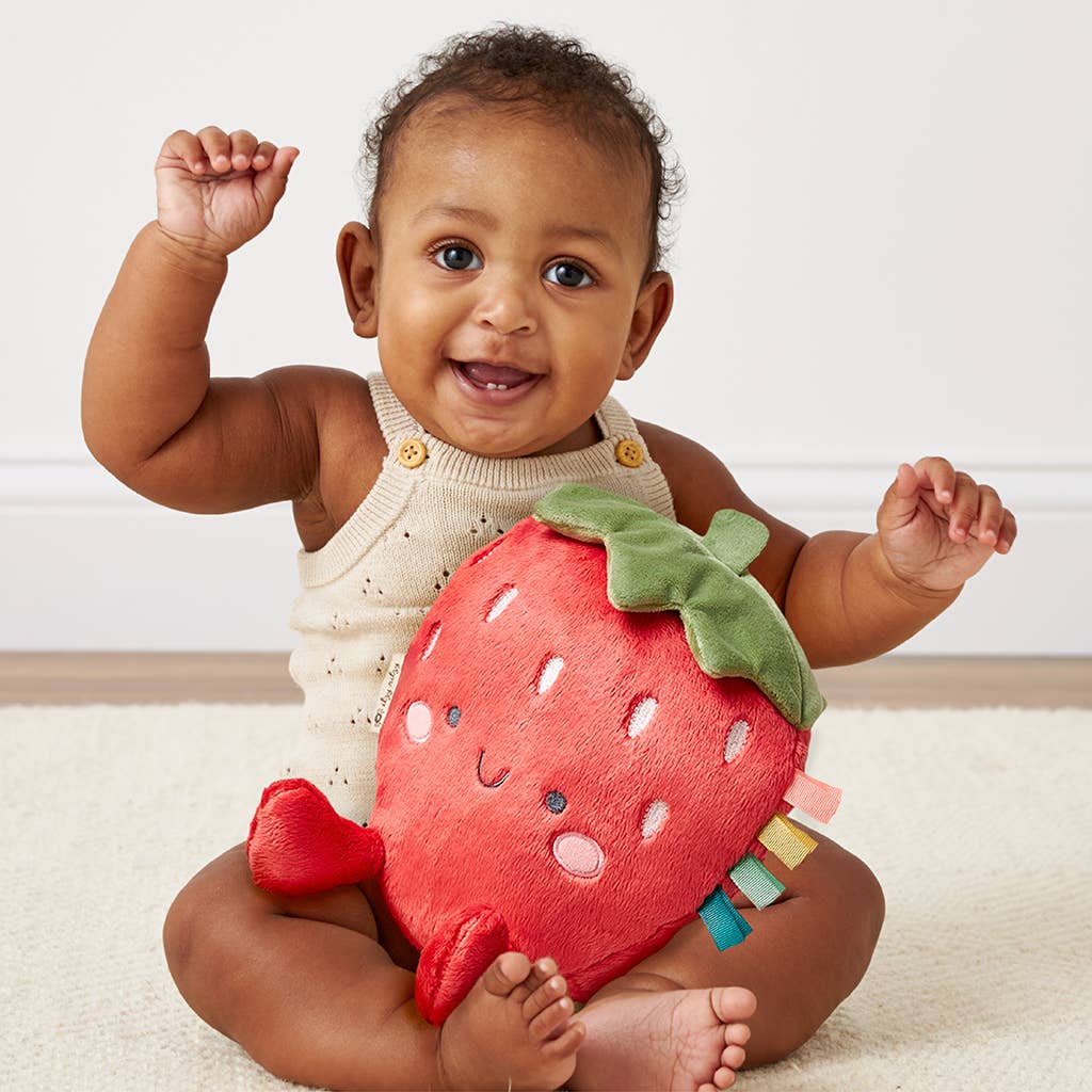 Soft Sensory Plush Toy with Multiple Textures and Ribbons