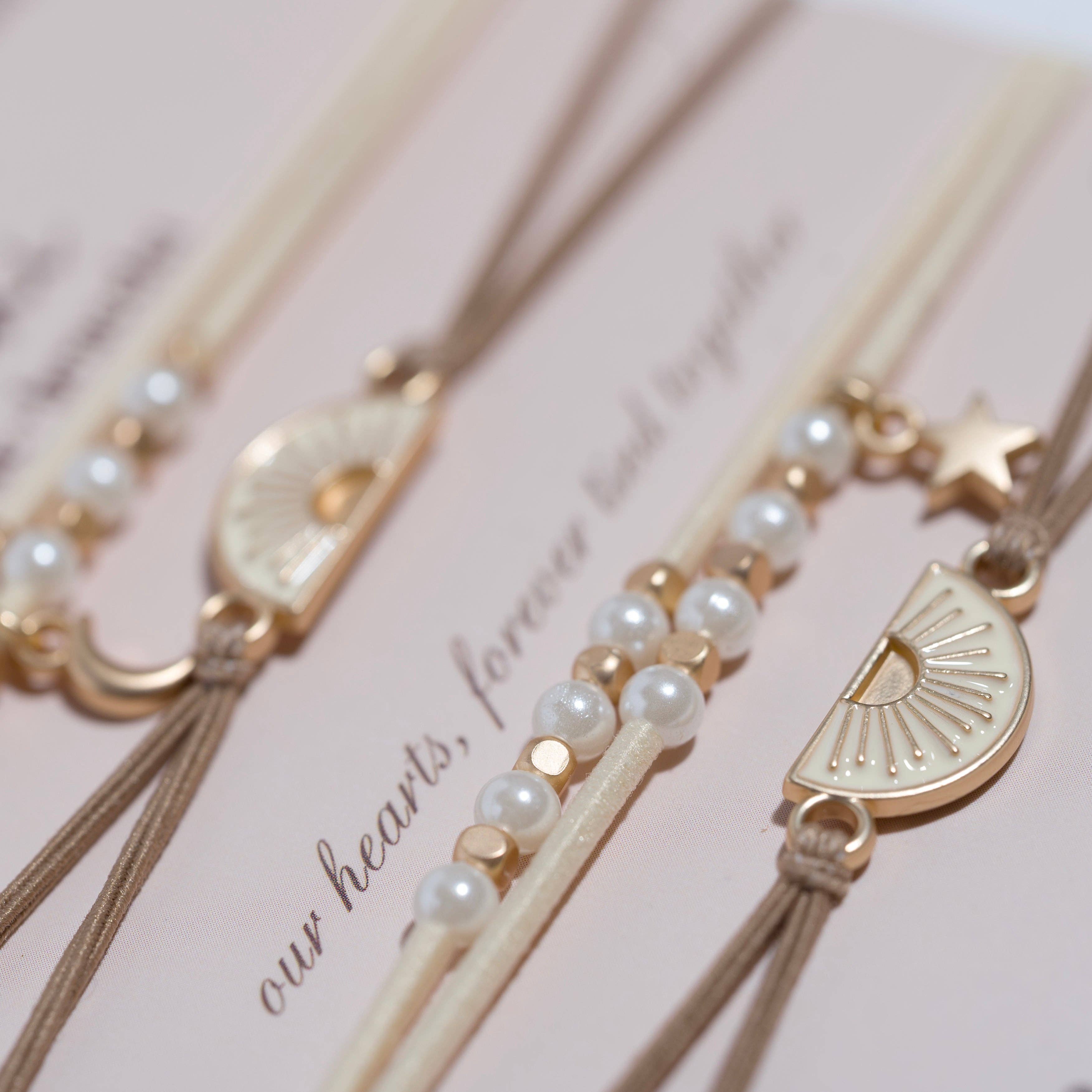 Neutral Sun Friendship Hair Tie Bracelet Set for Best Friends