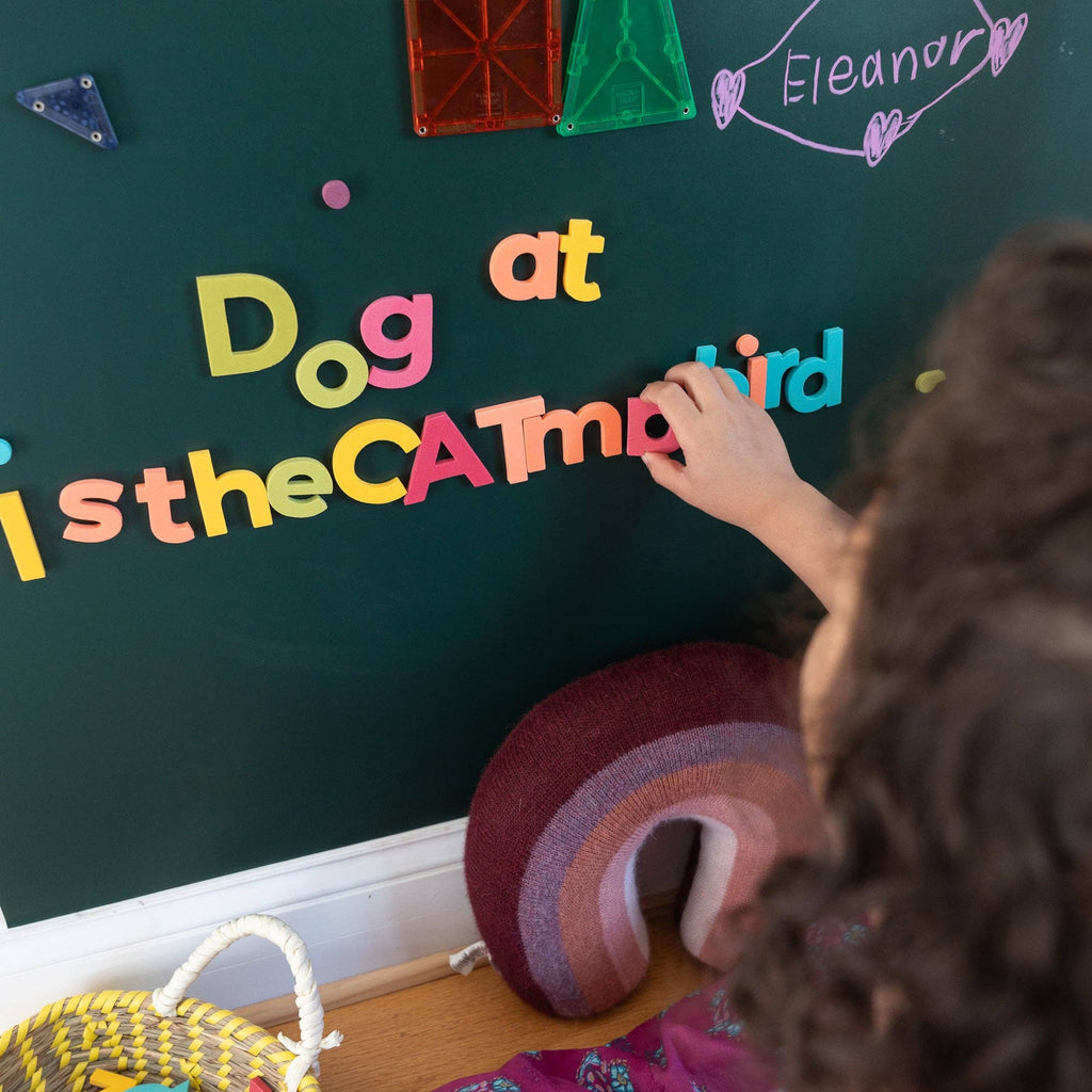 75-Piece Lowercase Foam Magnetic Letters Set Rainbow Colorful for Kids