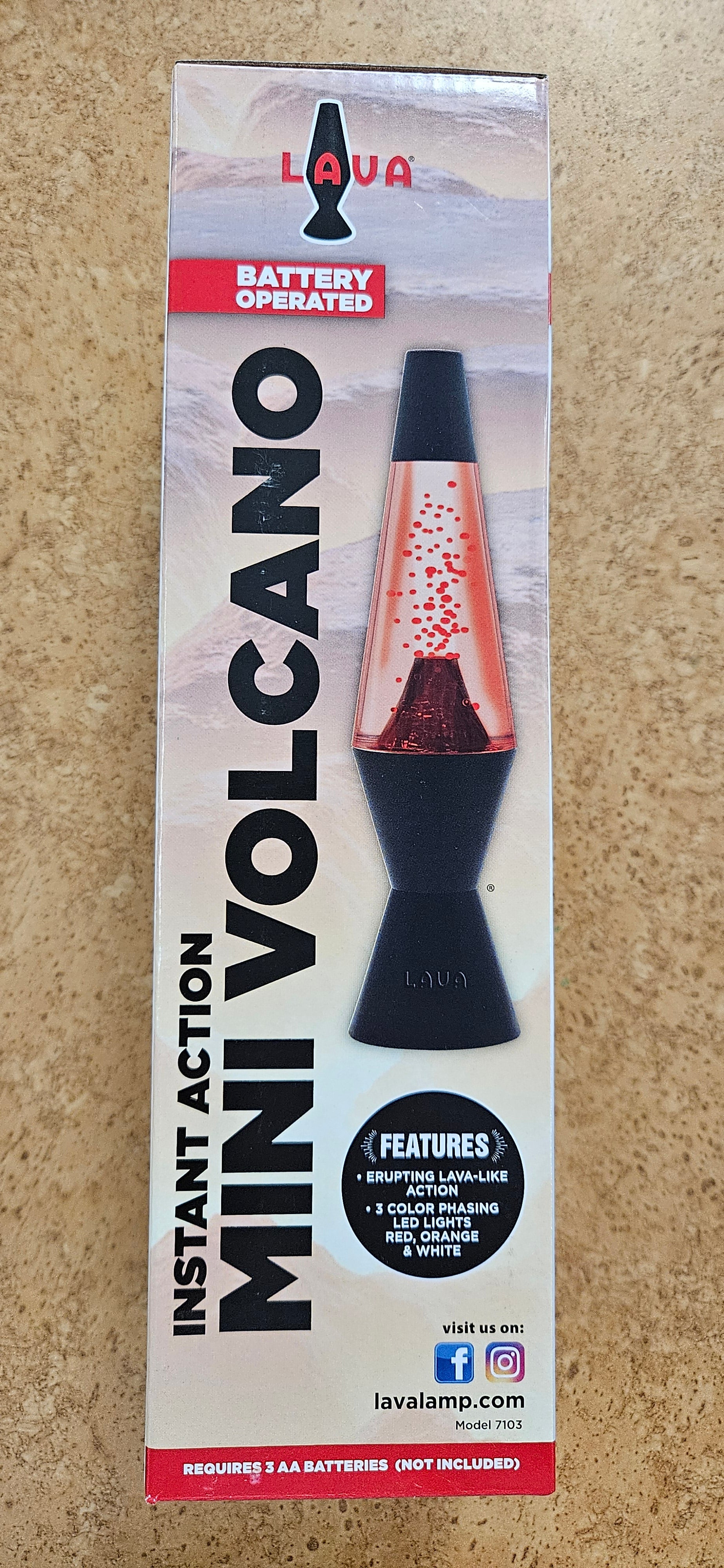 10 Inch Mini Volcano Lava Lamp with Color Changing LED Lights
