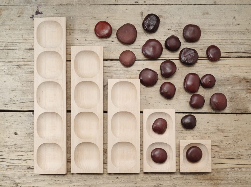 Wooden Number Frames Set of 5 Math Learning Counting Trays