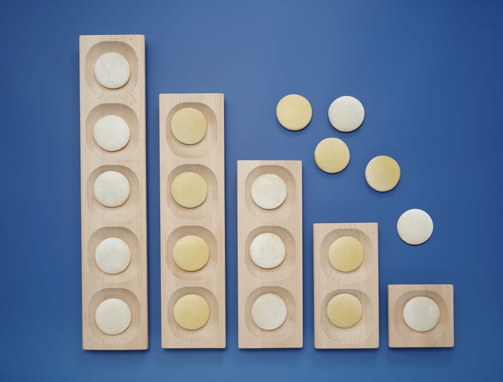 Wooden Number Frames Set of 5 Math Learning Counting Trays